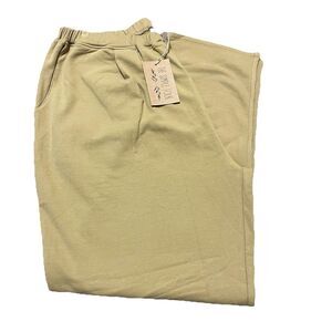 NWT The Simple Folk Women Pants Size 14 Camel Twill Cozy Trouser Organic Cotton